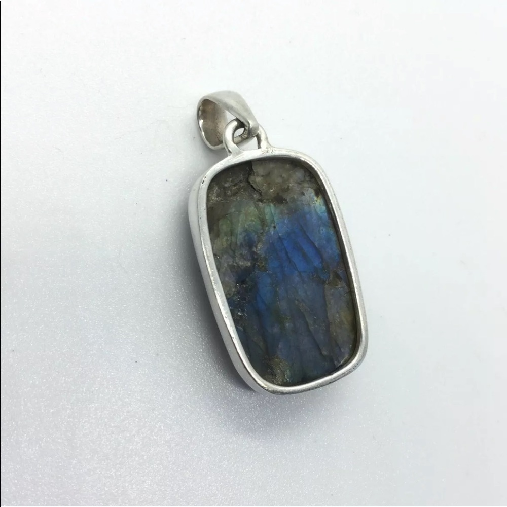 Natural Glowing Rectangular Labradorite Sterling … - image 6